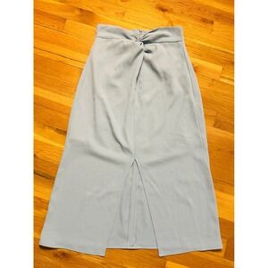 Aloha Studio Light Blue Twist Front Slit Midi Skirt Womens Size Medium